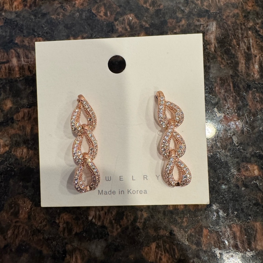 Elegant Rose Gold Dangle Earrings